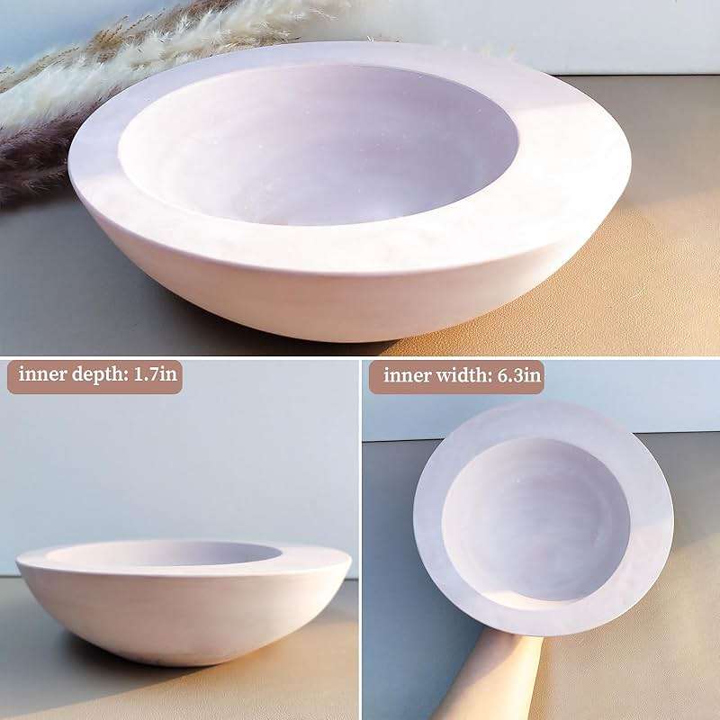 Wehous Large Round Container Mold, Silicone Irregular Bowl Storage Resin Concrete Molds, Candle Holder Succulent Planter Jewelry Trinket Tray Plate Mold DIY Epoxy Resin Casting Plaster Cement Decor - Image 4