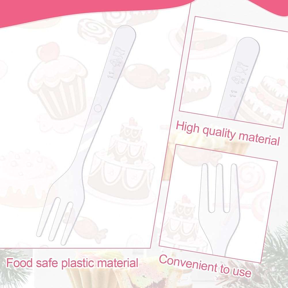 500 Pcs Plastic Disposable Forks Clear Small Dessert Forks 3.94 x 0.59 Inch Tiny Plastic Appetizer Forks Mini Cocktail Forks Tasting Forks for Fruit Dessert Cakes Party Serving Supplies - Image 6