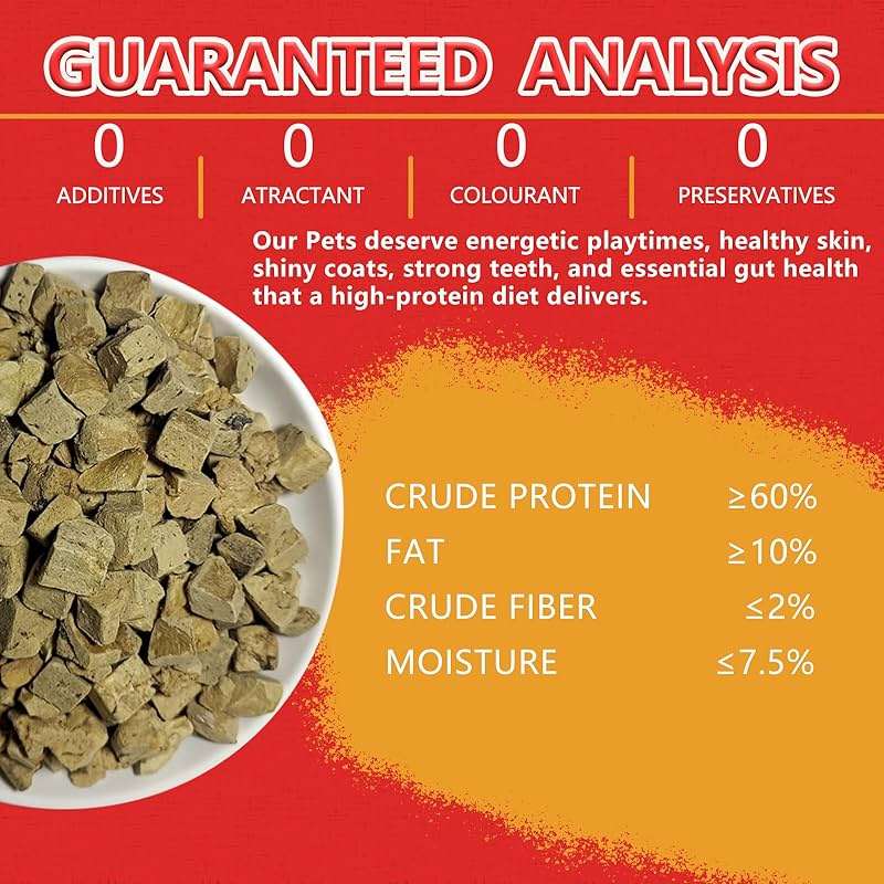 JADINGSFARM Freeze Dried Chicken Liver Pet Treats 8.8 OZ, Freeze Dried Raw Single Ingredient Dog Treats, Training Treats, Meal Toppers for Dogs Cats, High Protein, Grain Free, Gluten Free - Image 3
