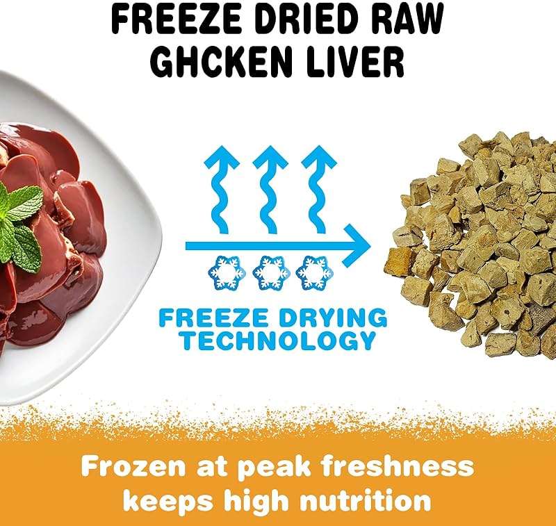 JADINGSFARM Freeze Dried Chicken Liver Pet Treats 8.8 OZ, Freeze Dried Raw Single Ingredient Dog Treats, Training Treats, Meal Toppers for Dogs Cats, High Protein, Grain Free, Gluten Free - Image 4