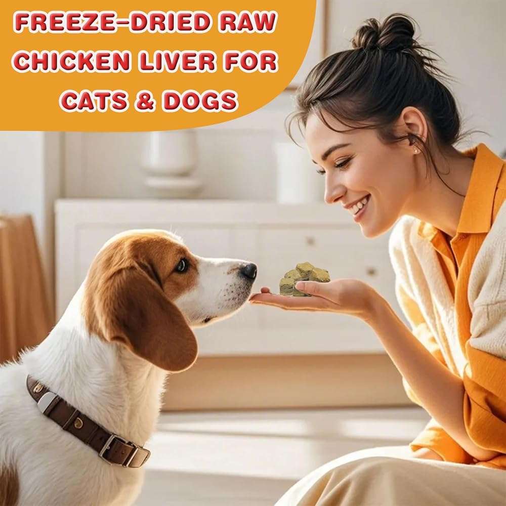 JADINGSFARM Freeze Dried Chicken Liver Pet Treats 8.8 OZ, Freeze Dried Raw Single Ingredient Dog Treats, Training Treats, Meal Toppers for Dogs Cats, High Protein, Grain Free, Gluten Free - Image 7