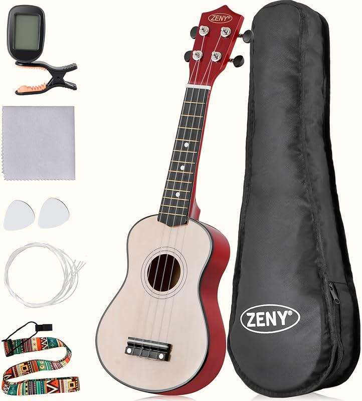 ZENY Soprano Ukulele for Beginners 21 Inch Ukelele Kit for Starter with Gig Bag, Strap, Nylon String, Tuner Pick - Image 1