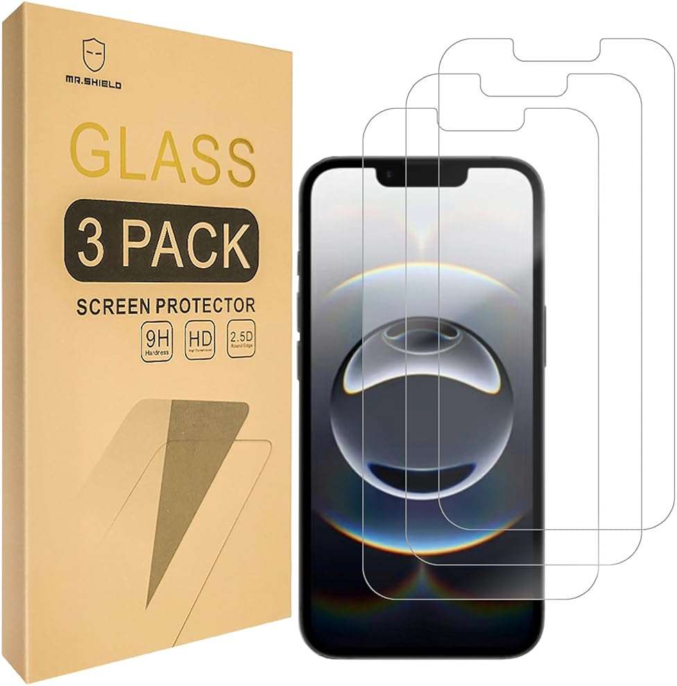 Mr.Shield Screen Protector compatible with iPhone 16E (2025) [Tempered Glass] [3-Pack] [Japan Glass with 9H Hardness] - Image 1