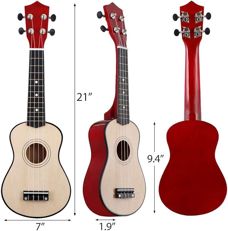 Saicool Soprano Ukulele for Beginner, 21 Inch Ukelele for Kids, Ukulele Kit with Case Gig Bag and Digital Tuner for Beginners, Natural - Image 5