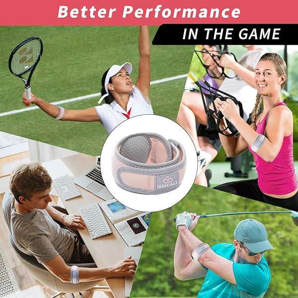 INDEEMAX Elbow Brace for Tendonitis and Tennis Elbow Strap for Women Men, 2 Pack Golfers Elbow Brace Counterforce Band with Compression Pad, Effective Tendon Pain Relief, Pink - Image 7
