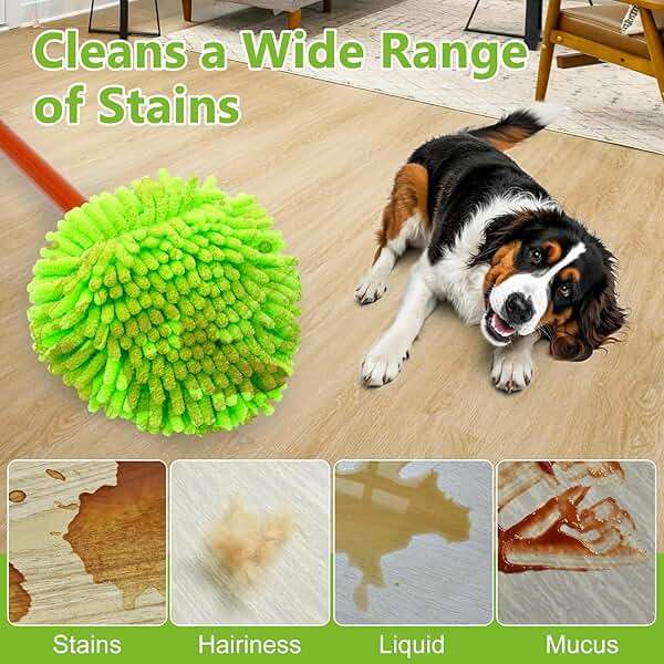6 Pack Mop Replace Heads Mop Heads Replacements for O-Cedar RinseClean 2-Tank Spin Mop System,Chenille&Microfiber Mop Head Refills for Multi-Surface Floor Dry/Wet Use,Reusable and Washable,Green - Image 7