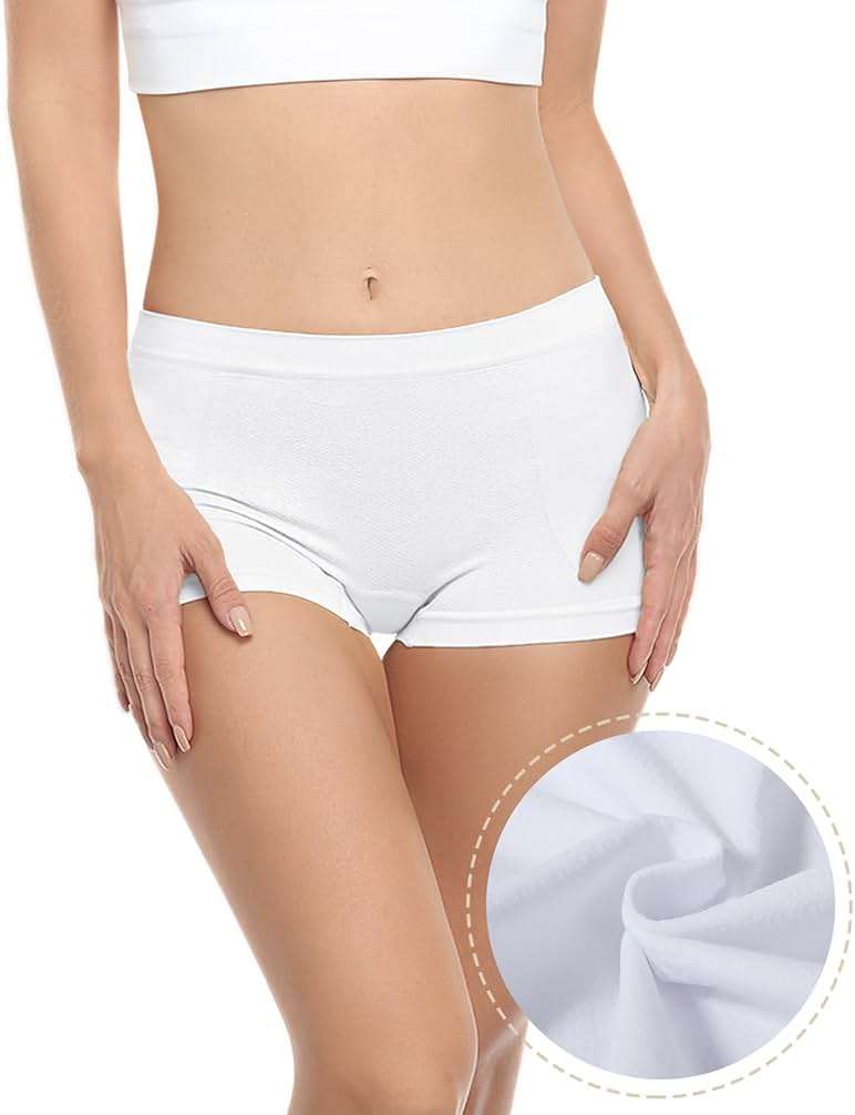 Begrily Boy Shorts Underwear for Women, Ladies Nylon Stretch Comfort Flex Fit Seamless Boyshort Panties Boxer Briefs 5 Pack - Image 2