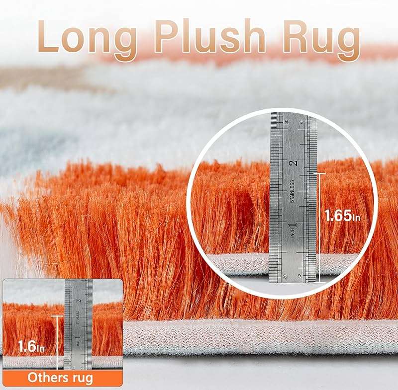PureCozy Checkered Rug 8x10 for Living Room, Modern Rainbow Shag Rug Washable Non-Slip Large Area Rug Super Soft Indoor Fuzzy Carpet Fluffy Rugs for Bedroom Home Aesthetic Decor - Image 2