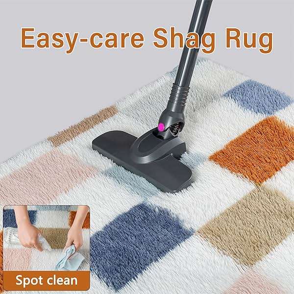 PureCozy Checkered Rug 8x10 for Living Room, Modern Rainbow Shag Rug Washable Non-Slip Large Area Rug Super Soft Indoor Fuzzy Carpet Fluffy Rugs for Bedroom Home Aesthetic Decor - Image 8
