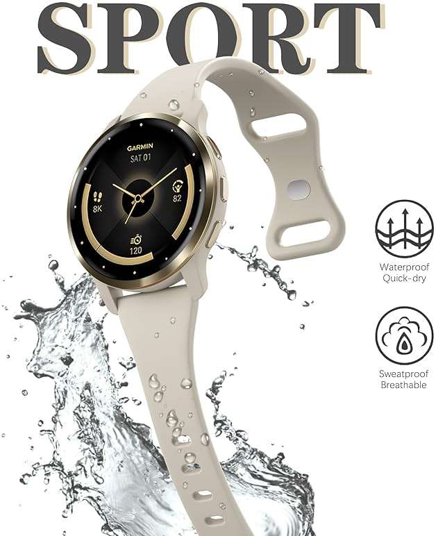 Laband 18mm Slim Silicone Band Compatible with Garmin Venu 3S 41mm/Venu 2S/Vivoactive 4S/Vivomove 3S/Venu 4 41mm/Forerunner 255S/Forerunner 265S, Soft Thin Sport Replacement Watch Band for Women Men - Image 3