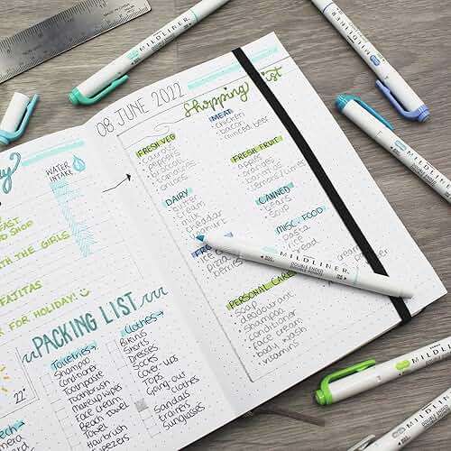 Zebra Pen Mildliner Dual Tip Highlighter Pens - Broad & Fine Tip Double Ended Markers - Pack of Colours in Envelope Gift Packaging - Acid-Free & Non Toxic Ink (15 Pack) - Image 2