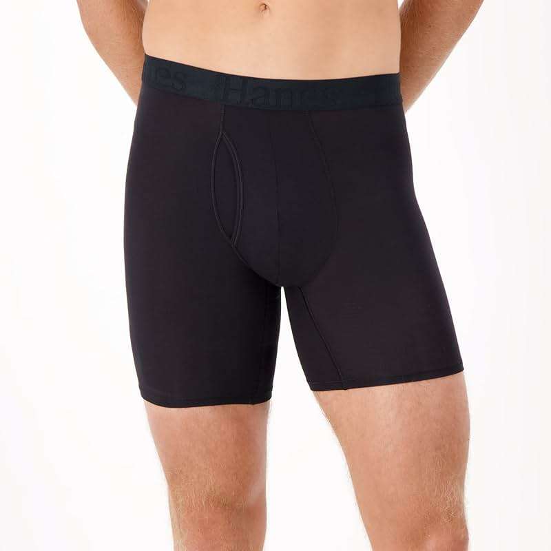 Hanes Men's Underwear, SuperSoft Viscose from Bamboo, 3-Pack, Sexy Men's Underwear, Short or Regular- Leg Boxer Briefs - Image 2