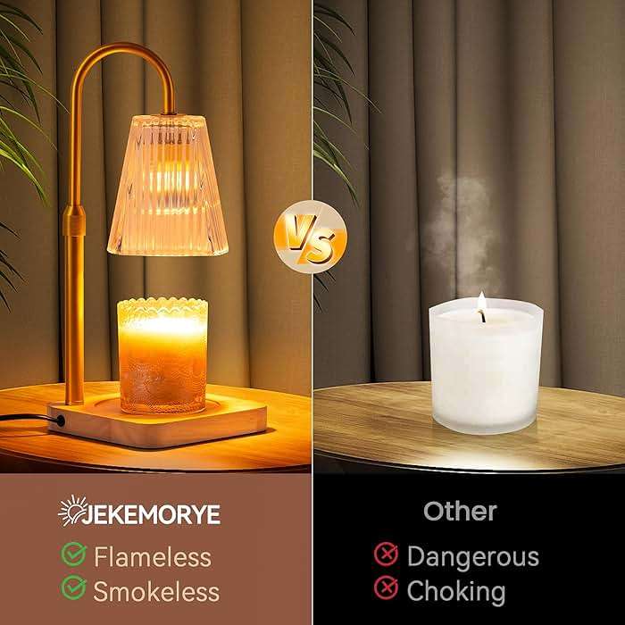 Candle Warmer Lamp Timer Adjustable - Height Wax Melt Electric Light Warming Dimmable Top Melter Heater for Melting Heating Small Jar Candles Gifts Women Mom Birthday Home Desk Decor with 2 Bulbs - Image 4