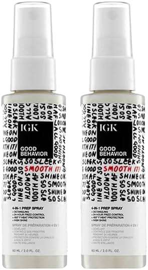 IGK GOOD BEHAVIOR 4-in-1 Prep Spray Travel Size | Gently Detangles, Controls Frizz for 24 Hours, Heat Protection & Shine | Weightless Formula for Smooth Hair | 2.0 Fl Oz (Pack of 2) - Image 1