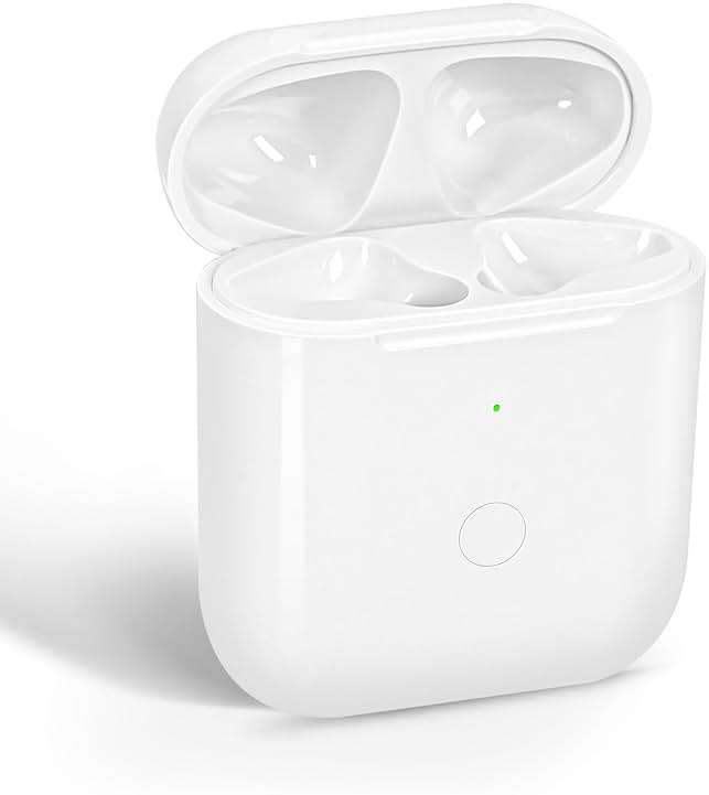 Wireless Charging Case Compatible with AirPod 2 1, Air Pod Charger Case Replacement with Bluetooth Pairing Sync Button, No Earbuds,White - Image 1