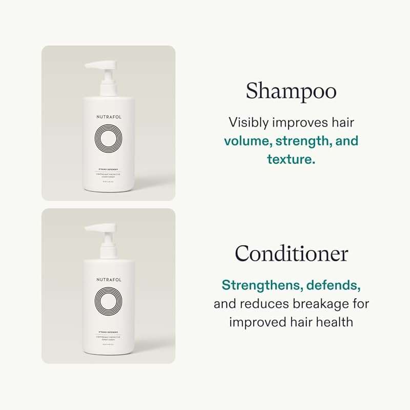 Nutrafol Shampoo and Conditioner, Cleanse and Hydrate Hair and Scalp, Improves Hair Volume, Strength and Texture, Physician-formulated for thinning hair. Color Safe, Sultate Free - 1 Liter Bottle - Image 2