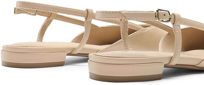 DREAM PAIRS Slingback Flats for Women, Pointed-Toe Elegant Women's Ballet Flats with Buckle Strap, Classic Low Heel Dress Shoes for Casual Work Office Party - Image 3