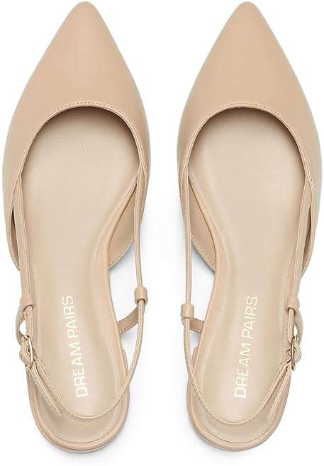 DREAM PAIRS Slingback Flats for Women, Pointed-Toe Elegant Women's Ballet Flats with Buckle Strap, Classic Low Heel Dress Shoes for Casual Work Office Party - Image 7