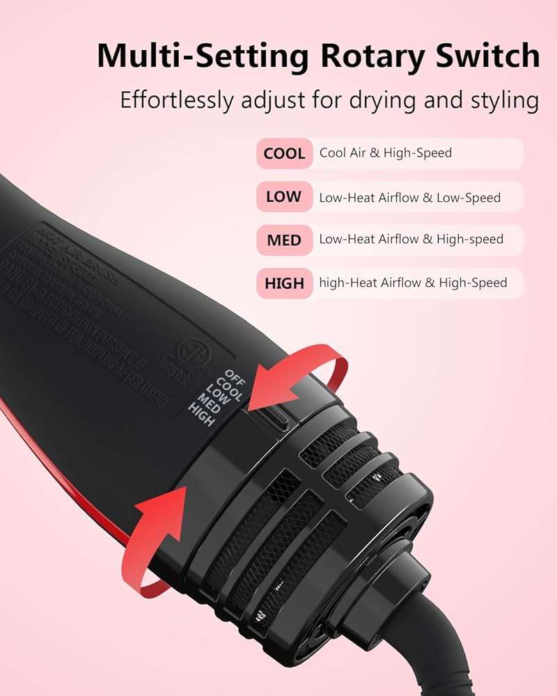 Umeely Plus 2.0 Hair Dryer Brush Blow Dryer Brush in One, 2'' Oval Brush Head Hot Air Brush Styler & Volumizer with Ionic Technology, NTC Smart Temp Control for Smooth, Frizz-Free, Shiny Hair - Image 6