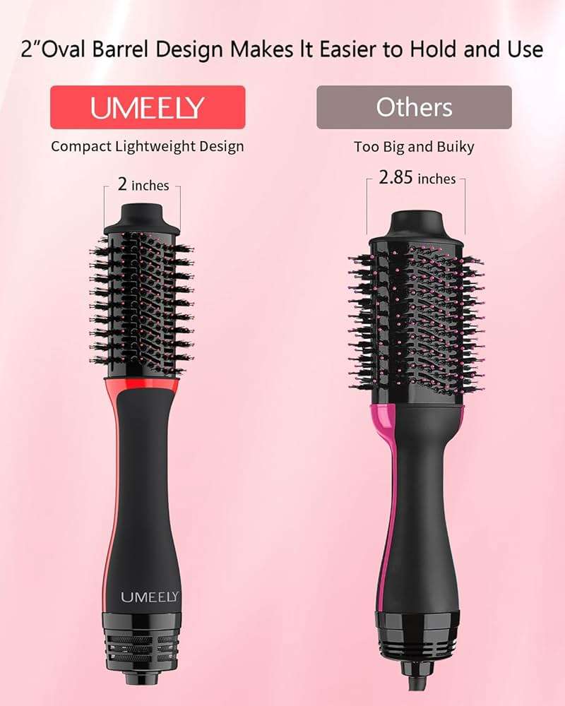 Umeely Plus 2.0 Hair Dryer Brush Blow Dryer Brush in One, 2'' Oval Brush Head Hot Air Brush Styler & Volumizer with Ionic Technology, NTC Smart Temp Control for Smooth, Frizz-Free, Shiny Hair - Image 7