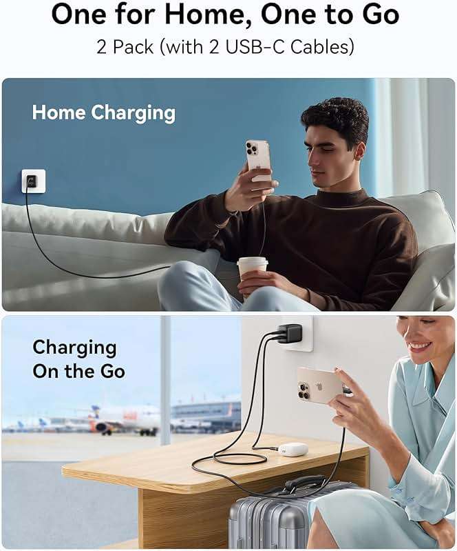 INIU Mini USB C Charger, 30W GaN Fast Charging ETL Certified Wall Adapter Block with Samrt Phone Protection, Dual Port with 5ft Type C Cable for iPhone 17 iPad Samsung Google Switch etc [2-Pack Black] - Image 7