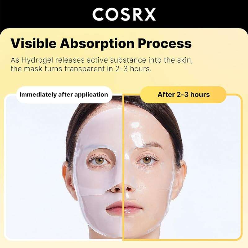 COSRX Advanced Snail Mucin Glass Glow Hydrogel Face Masks Skincare 3 EA, Collagen Face Mask, Travel Essentials, Overnight Face Mask, Korean Skin Care - Image 3