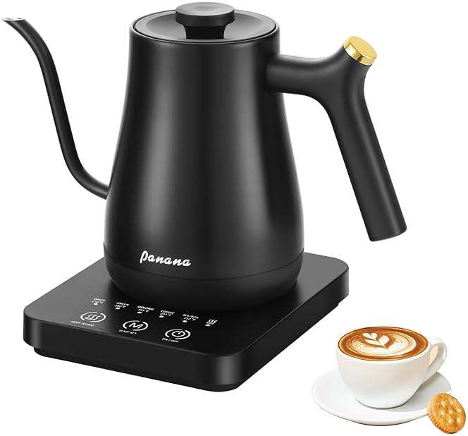 Panana Electrick Kettle, Gooseneck Electric Kettle Temperature Control with LCD Display, Pour Over Coffee Tea Kettle, Fast Heating, Overheat Protection, Memory Function,0.8L - Image 1