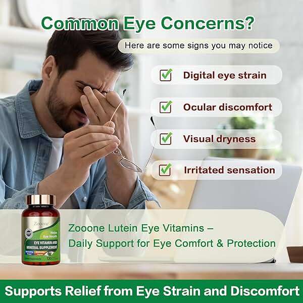 zooone Lutein and Zeaxanthin Eye Vitamins, Eye Vitamin and Mineral Supplement with Vitamin C E Zinc Copper, Vision Support for Macular Degeneration, Eye Health Pills for Adults & Seniors, 90 Capsules - Image 2