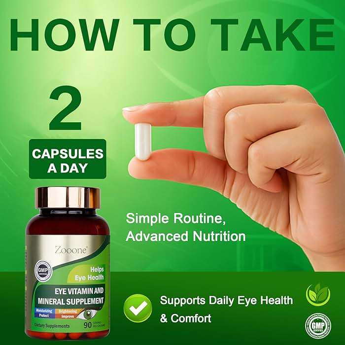 zooone Lutein and Zeaxanthin Eye Vitamins, Eye Vitamin and Mineral Supplement with Vitamin C E Zinc Copper, Vision Support for Macular Degeneration, Eye Health Pills for Adults & Seniors, 90 Capsules - Image 6