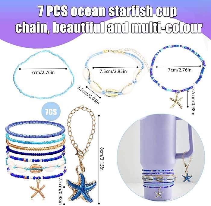 SDIDVIEXPERT Bracelets for Stanley Cup Accessories,7Pcs Boho Adjustable Friendship Bracelets for Stanley 30oz & 40oz Tumbler - Image 3