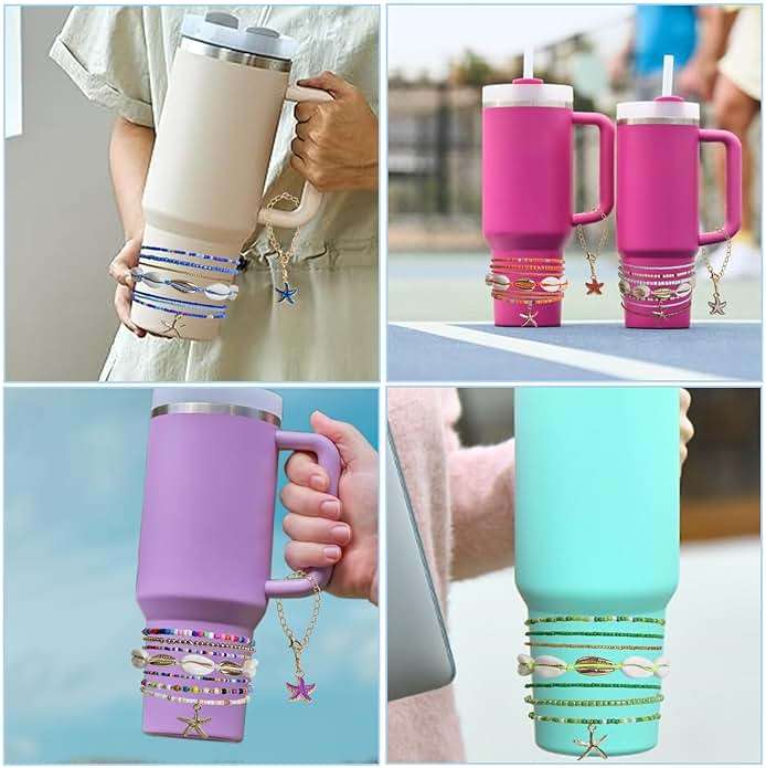 SDIDVIEXPERT Bracelets for Stanley Cup Accessories,7Pcs Boho Adjustable Friendship Bracelets for Stanley 30oz & 40oz Tumbler - Image 7