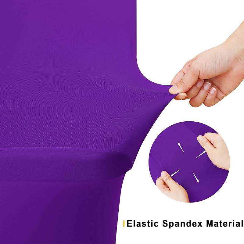 Smiry 2 Pack Spandex Table Cloth 6FT, Elastic Fitted Stretch Tablecloths for Rectangle Tables, Washable Table Cover for Outdoor, Wedding, Banquet & Parties (Purple, 72Lx30Wx30H Inch) - Image 6