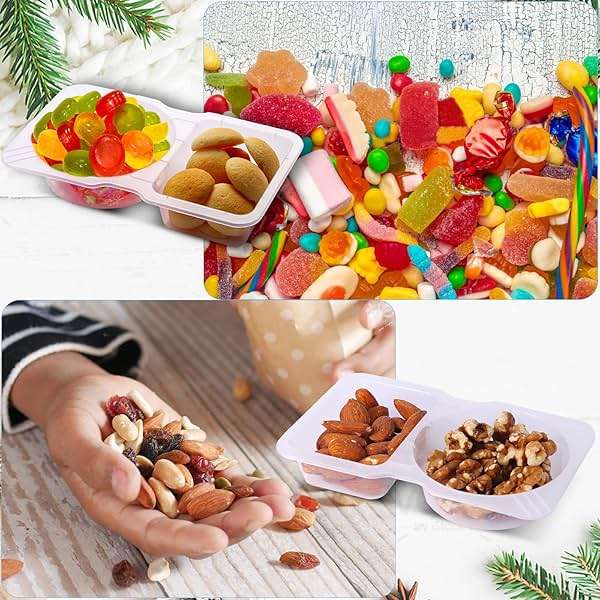 Qewro 15 Sets Snack Containers, Reusable Double Compartment Condiment With Lids 2 Portion Snack Containers Sauces Dip, Disposable Box to Grab and Go with Prep For Adults, On The Go For Kids - Image 7