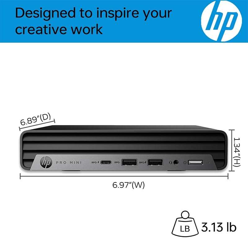 HP Pro 400 G9 Mini PC Desktop Computer, Intel CPU, 16GB DDR5 RAM, 256GB PCIe SSD, Triple 4K Display Support, USB-C, Ultra-Quiet Design, Bluetooth 5.2, WiFi 6, Keyboard and Mouse, Windows 11 Pro - Image 4