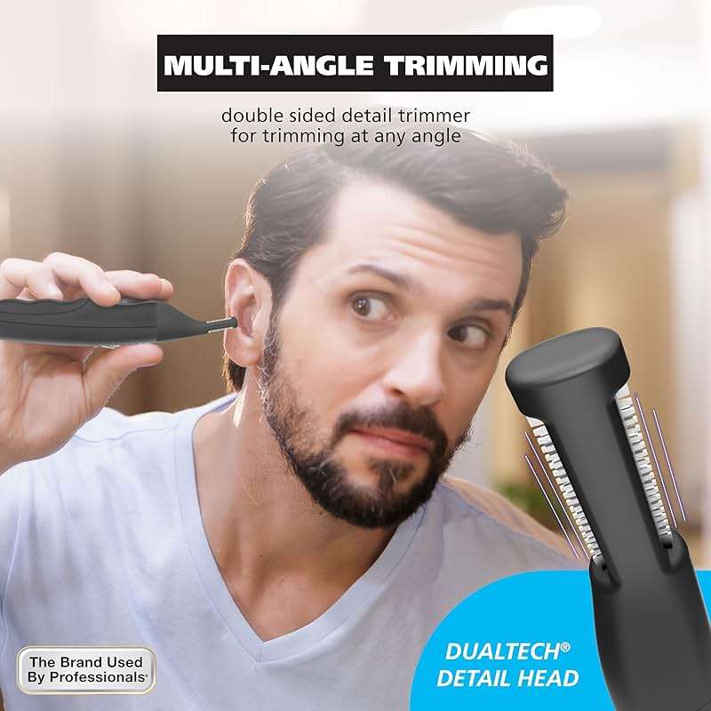 Wahl Pro Series® Rechargeable Eyebrow, Ear & Nose Hair Trimmer for Men – Painless DualTech® Eyebrow Trimmer & Facial Hair Removal Device – Model 3025656 - Image 4