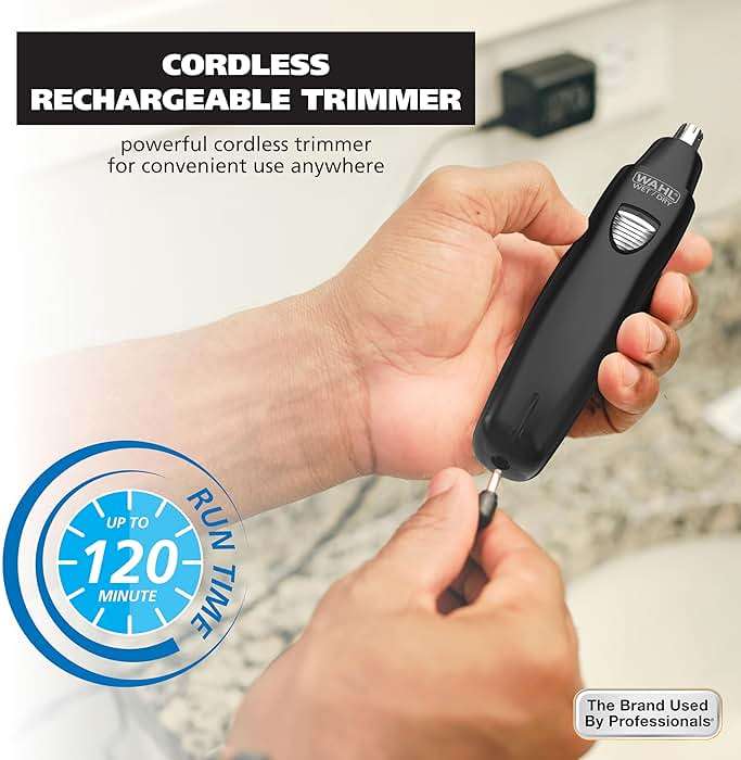 Wahl Pro Series® Rechargeable Eyebrow, Ear & Nose Hair Trimmer for Men – Painless DualTech® Eyebrow Trimmer & Facial Hair Removal Device – Model 3025656 - Image 9
