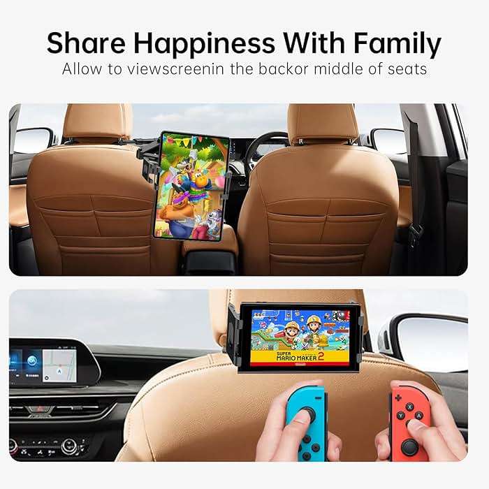 KLMQZF Car Headrest Tablet Holder, Stable Back Seat iPad Mount for Kids, Adjustable Long Arm Vehicle Head Rest Mount Compatible with 4.7-11" iPad Pro/Air/Mini, Samsung Galaxy Tablets, Fire HD - Image 7