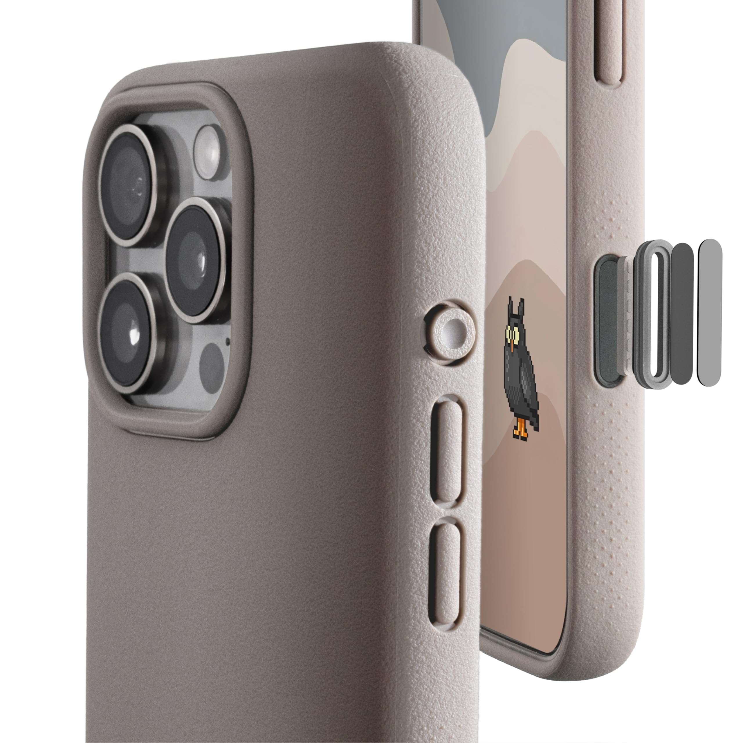 TineeOwl for iPhone 16 Pro Max Magnetic Case, Camera Control Button, Compatible with MagSafe, TPU, Minimalist, Slim/Thin, Grippy - Dune Series (Stone, iPhone 16 Pro Max) - Image 1
