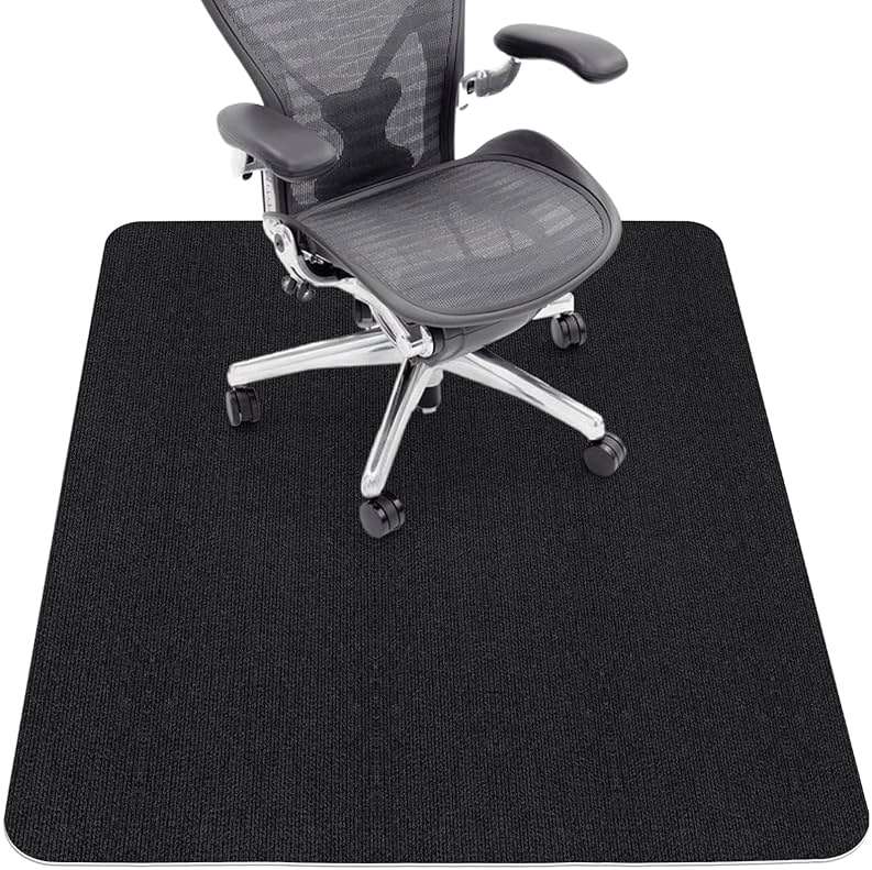 Sycoodeal Office Chair Mat for Hardwood Floor,Office Computer Gaming Chair Mat for Tile Floor,Large Floor Protector Rug,Anti-Slip,Easy to Clean,Pure Black(48"x36") - Image 1