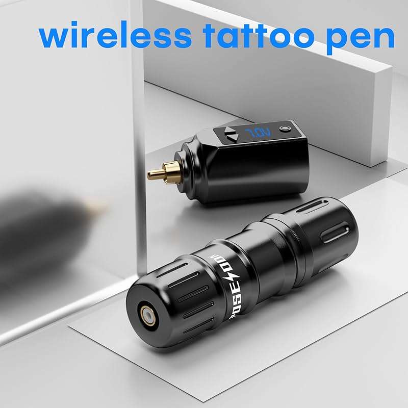 POSEIDON Tattoo Pen Kit Tattoo Gun Kit with 2Pcs Tattoo Batteries Tattoo Machine Kit with 11 Tattoo Inks 20pcs Tattoo Cartridge Needles for Beginers and Artists - Image 4