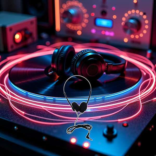 JJLFresheners Black Retro On Ear Headphones, Wired Stereo Headphones, Headphone, Lightweight Portable Headphone with Adjustable Headband,Over,Open-Ear,and Earbuds - Image 5