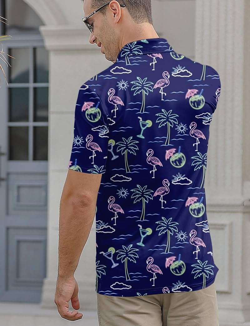 Mens Funny Golf Shirts for Men Polo Performance Moisture Wicking Dry Fit Shirt M-XXL - Image 3