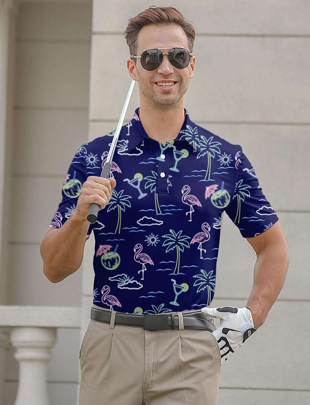 Mens Funny Golf Shirts for Men Polo Performance Moisture Wicking Dry Fit Shirt M-XXL - Image 4
