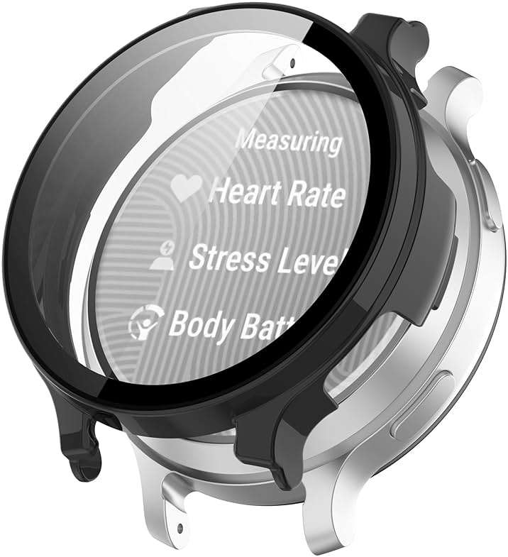 Intended for Garmin Lily 2 Active Case Build-in [Tempered Glass] Film Hard PC Bumper Face Cover Shell Screen Protector for Garmin Lily 2 Active Smartwatch Accessories - Image 2