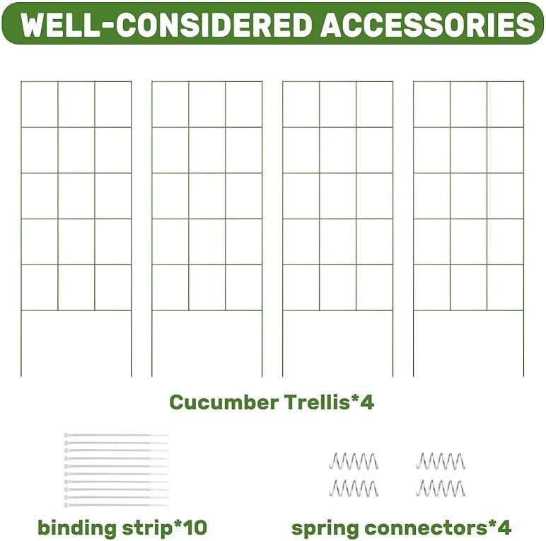 DOEWORKS Cucumber Trellis, 48" High Foldable A Frame Garden Trellis, 2 Pack, Plant Support for Climbing Cucumber, Beans, Tomatoes, Flowers, Green - Image 5
