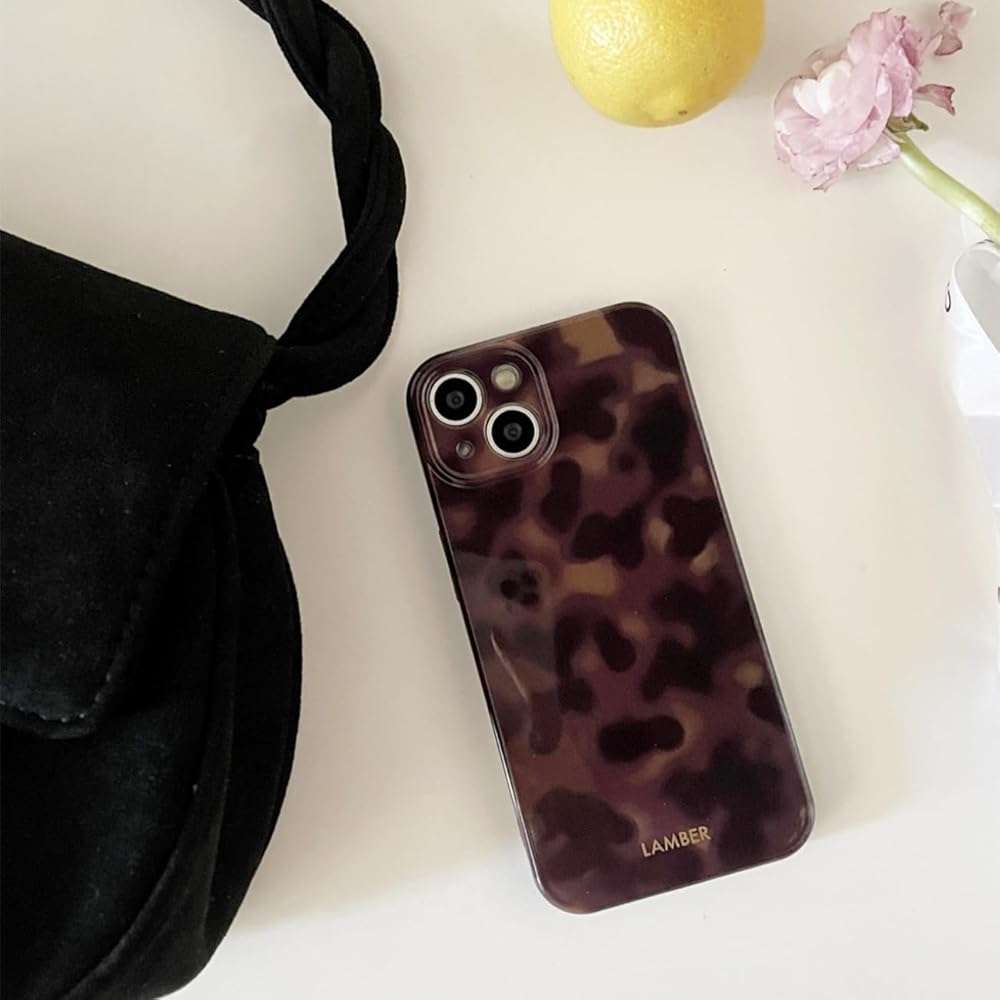 XQAGU Cute Phone Case for iPhone 15 Pro Max Case Amber Leopard Full Camera Protective Slim Shockproof Aesthetic-Brown Amber - Image 3