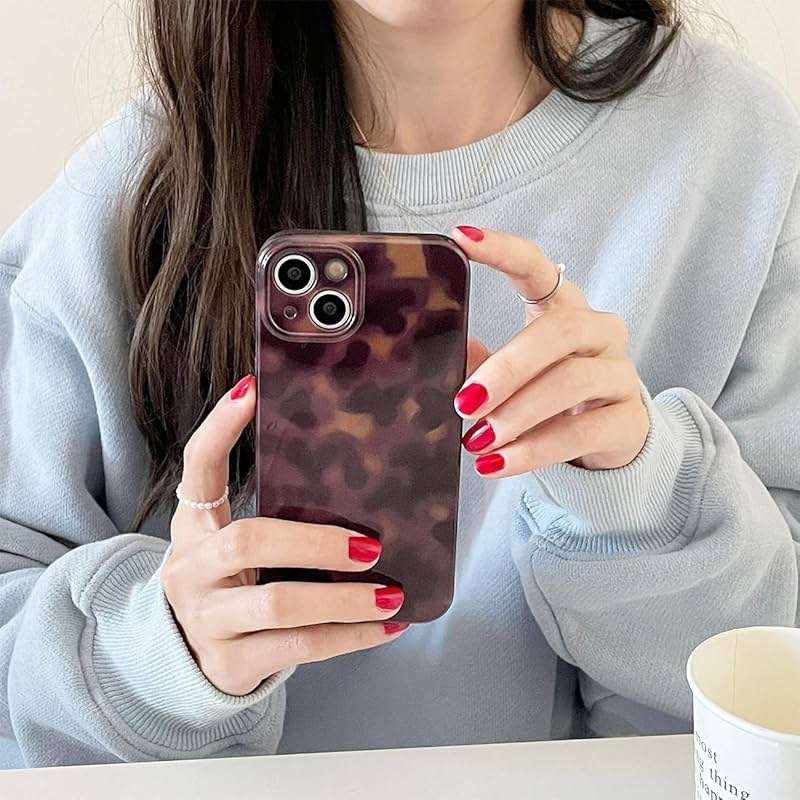 XQAGU Cute Phone Case for iPhone 15 Pro Max Case Amber Leopard Full Camera Protective Slim Shockproof Aesthetic-Brown Amber - Image 7