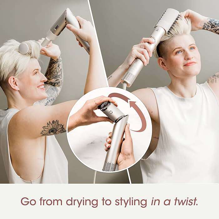 Shark HD430REF (Refurbished) FlexStyle Air Styling & Drying System, Powerful Hair Dryer Brush & Multi-Styler with Auto-Wrap Curlers, Paddle Brush, Oval Brush, Concentrator Attachment, Stone (Renewed) - Image 3