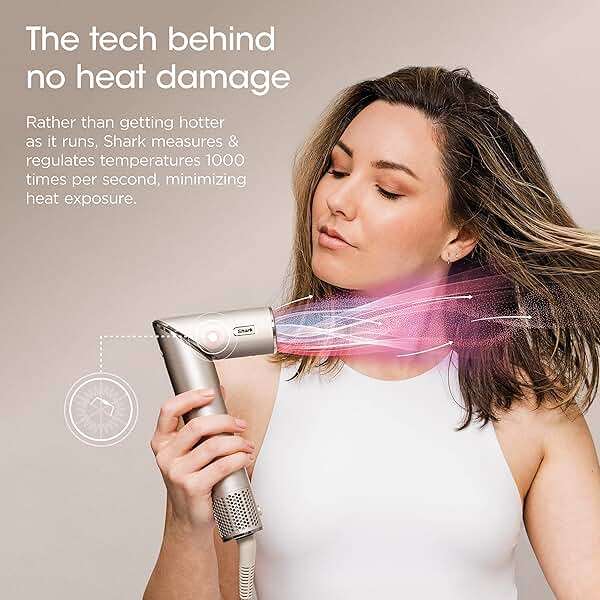 Shark HD430REF (Refurbished) FlexStyle Air Styling & Drying System, Powerful Hair Dryer Brush & Multi-Styler with Auto-Wrap Curlers, Paddle Brush, Oval Brush, Concentrator Attachment, Stone (Renewed) - Image 4