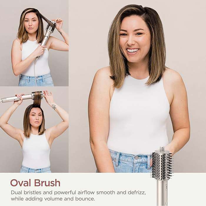 Shark HD430REF (Refurbished) FlexStyle Air Styling & Drying System, Powerful Hair Dryer Brush & Multi-Styler with Auto-Wrap Curlers, Paddle Brush, Oval Brush, Concentrator Attachment, Stone (Renewed) - Image 5